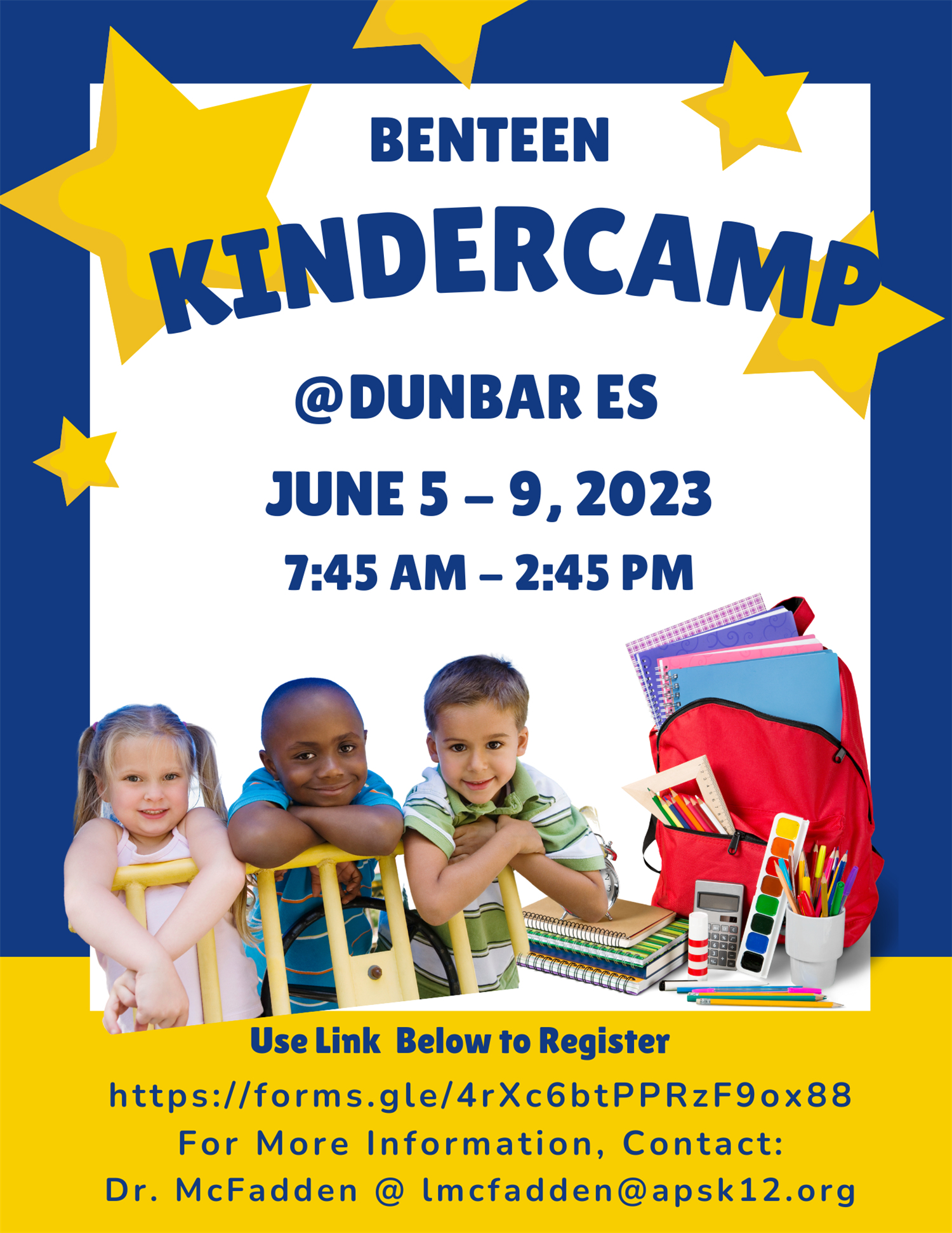  Benteen Kindercamp at Dunbar Flyer